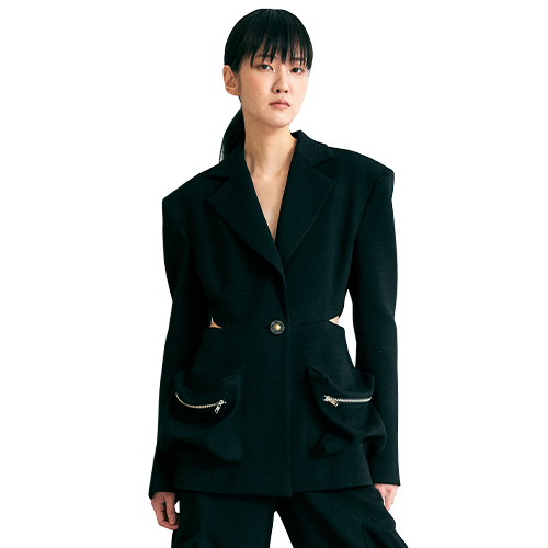 [빅팍 2022 FW 컬렉션] 블랙 컷아웃 블레이저