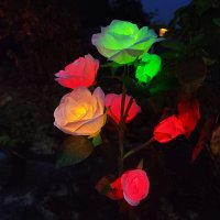 비상 장미꽃 7송이 LED 태양열 태양광 정원등 전등 야외조명 전구