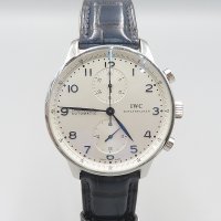 IWC(아이더블유씨) IW371446 Portuguese(포르투기스) 오토매틱 크로노그래프 블루핸즈 가죽밴드 남성용 시계