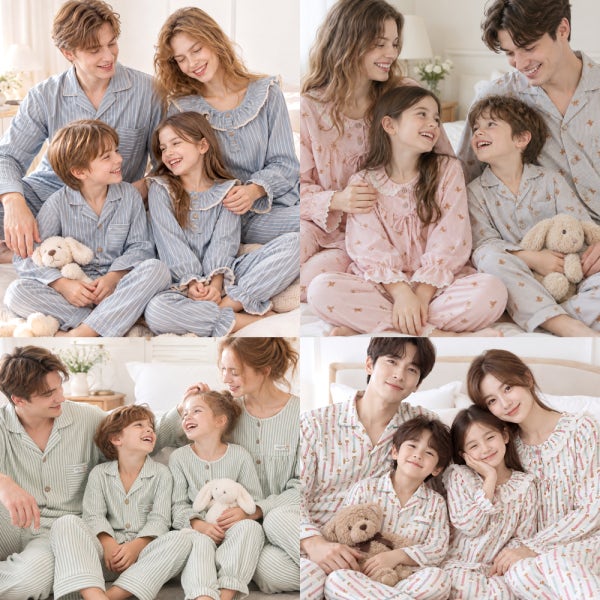 패밀리 잠옷 시밀러룩 가을 긴팔 가족 잠옷 아동 주니어 파자마 세트 국내제작