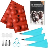 Chef Gizmo bomb Making kit 쉐프기즈모 실리콘 몰드 핫 초콜릿 밤 메이킹 케이크 팝 젤리 볼 키트 2.74인치각3개입