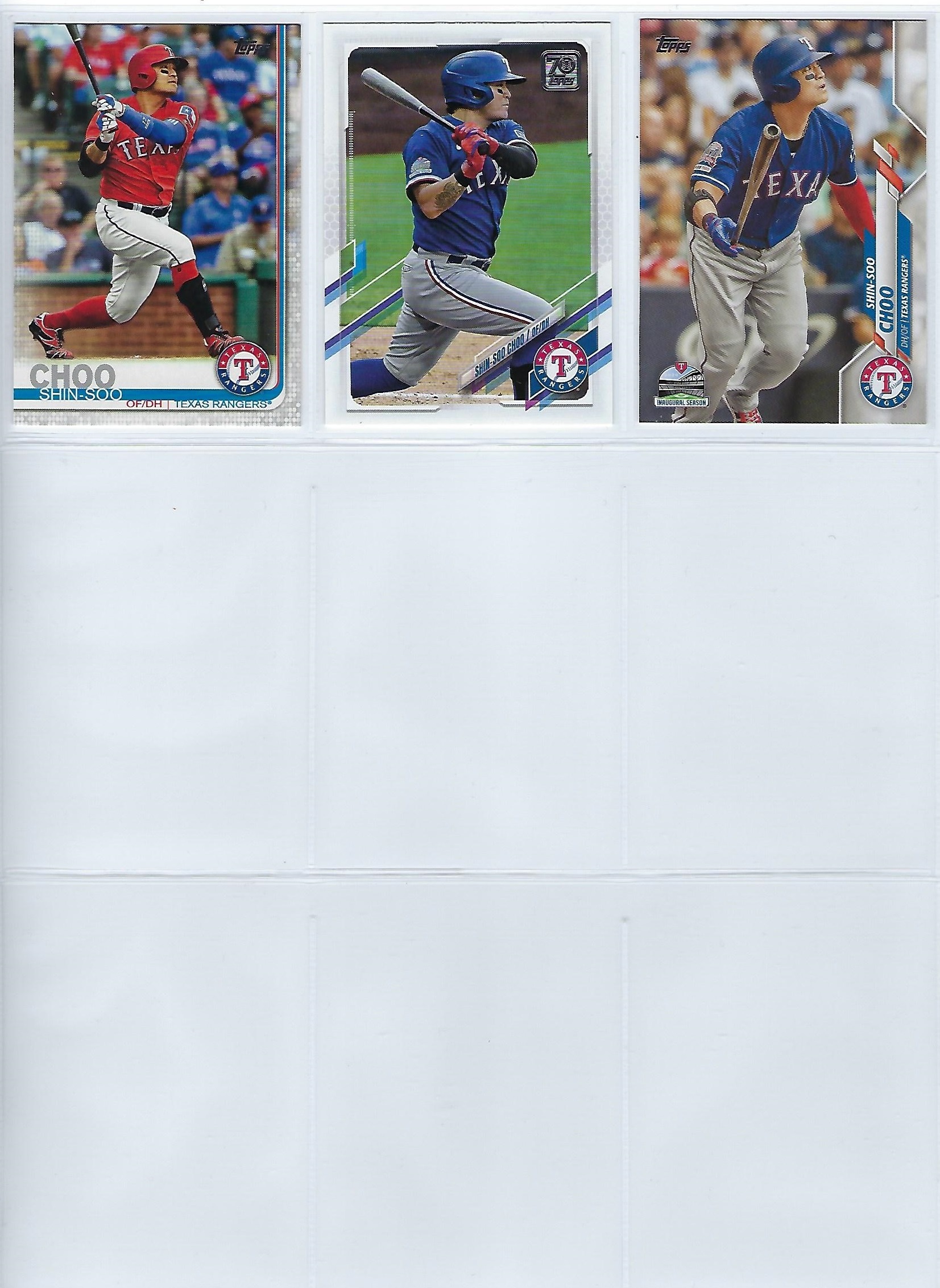 추신수 MLB카드 현 SSG 랜더스 야구카드 모음 LOT 2019 ~ 2021 총 3장 세트