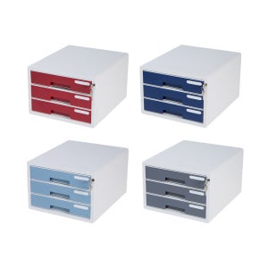 시스맥스 시스템 컬러 서류함 3단 서류보관함 문서함 종이보관함