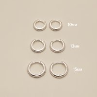 [아르티] 실버925 베이직 실버 민자 링귀걸이 10mm/13mm/15mm