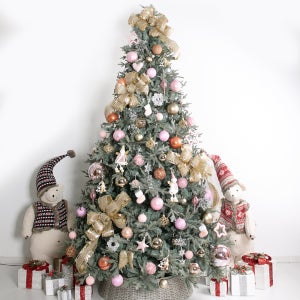 크리스마스 트리 나무 장식 풀세트 고급 핑키헤븐그레이 300cm (양면) 성탄절 PE PVC 대형 소품 용품 데코