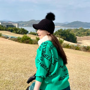 여성 골프 니트 가을 겨울 헬로 긴팔 골프복 골프웨어 ver GR