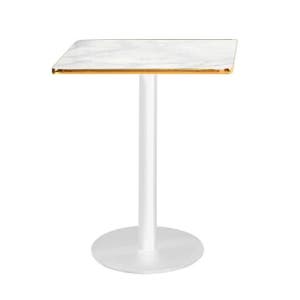 BF VFT-골드띠 마블상판 화이트사각(600) + 슬림 화이트하부 H710 사각테이블