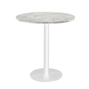 BF VFT-인조대리석 MDF상판 18T (그레이) + 슬림 화이트하부 H710 원형테이블