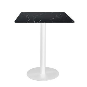 BF VFT-인조대리석 사각상판 블랙(600) + 슬림 화이트하부 H710 사각 테이블
