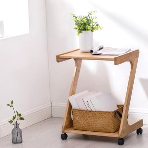 원목미니테이블 ㄷ자테이블 침대용책상 이동식보조 원목사이드