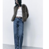 ZARA 자라 페이크 퍼 크롭 자켓