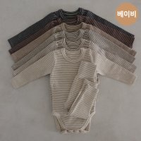 아기 겨울바디수트 피카부 띠띠수트세트 스트라이프 단가라 아기옷