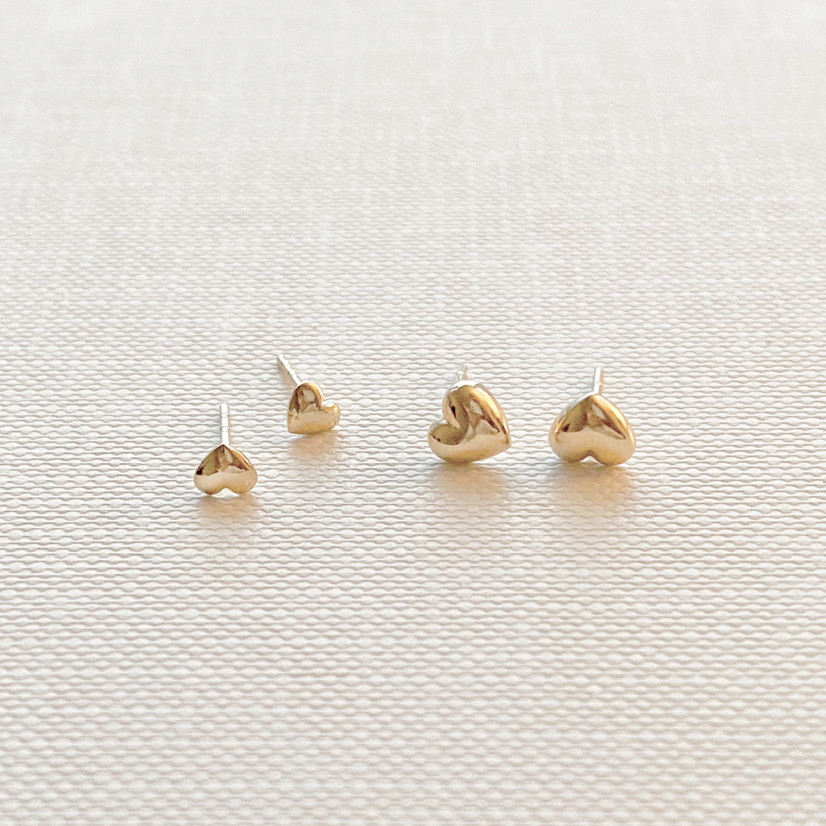 토프 디어 하트 이어링 - 14k gold 볼륨 하트 금귀걸이