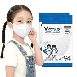 브이스타 KF94 퓨어화이트 100매 소형/어린이용 컬러 개별포장 새부리형 일회용마스크