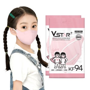 브이스타 KF94 스위티핑크 100매 소형/어린이용 컬러 개별포장 새부리형 일회용마스크