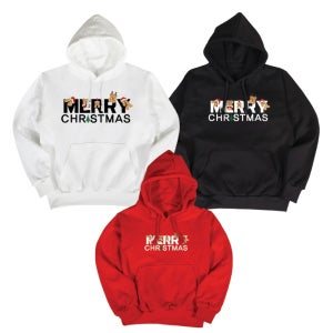 [BF-225] 빈스패밀리 메리크리스마스 산타곰돌이 특양면 기모 후드 가족티 커플티