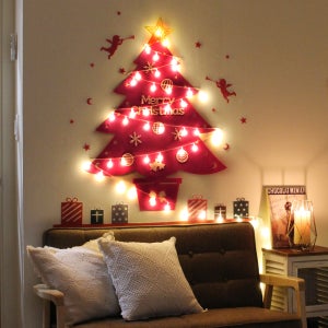 벽 장식 웜트리 핑크 성탄절 트리 데코 장식