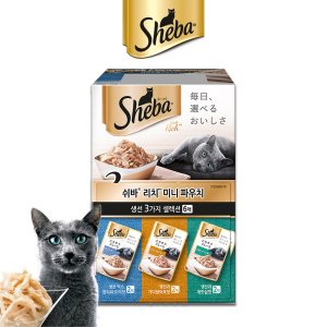 쉬바 리치 미니 파우치 어덜트 생선 3가지 설렉션 35g x 6개 고양이 습식 간식