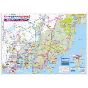 부산지도 개발계획도 부동산- 부산시 2040 개발지도 부산광역시 도로 전도