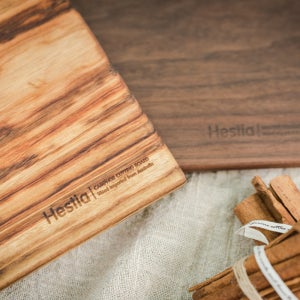 헤스티아 호주 캄포도마 월넛 통원목 수제 나무도마 48cm