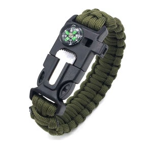 캠핑 등산 생존장비 팔찌 나침반 커터 호루라기 부싯돌 구조 응급 비상용품