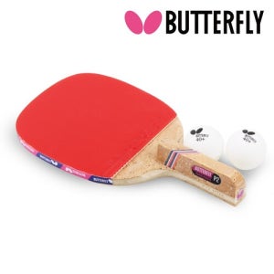 버터플라이 나카마 P2 러버 부착 카본 합판 탁구 라켓 펜홀더 초보자 입문자 연습용