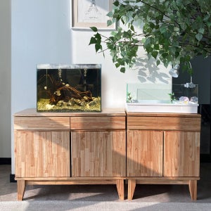 라미 거북이 자반 구피 원목 축양장 2자 광폭 수족관 선반 다이 어항 받침대 600