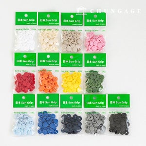 썬그립 13mm 똑딱이단추 일제 플라스틱 티단추 13종