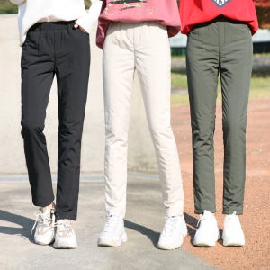 동대문스타일 여성 패딩 누빔 겨울 바지 일자핏 밴딩팬츠 여자 보온성 방한바지 SW무지패딩 HKP7