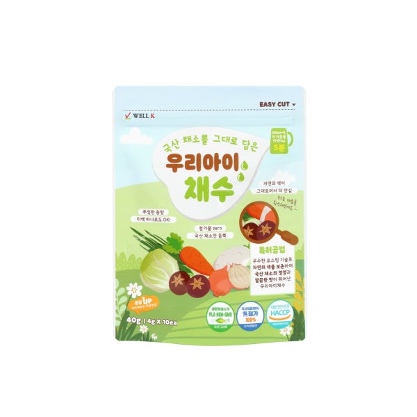 우리아이채수 국내산 채소 원물 그대로 만든 채수팩 (4gx10개입/1봉)