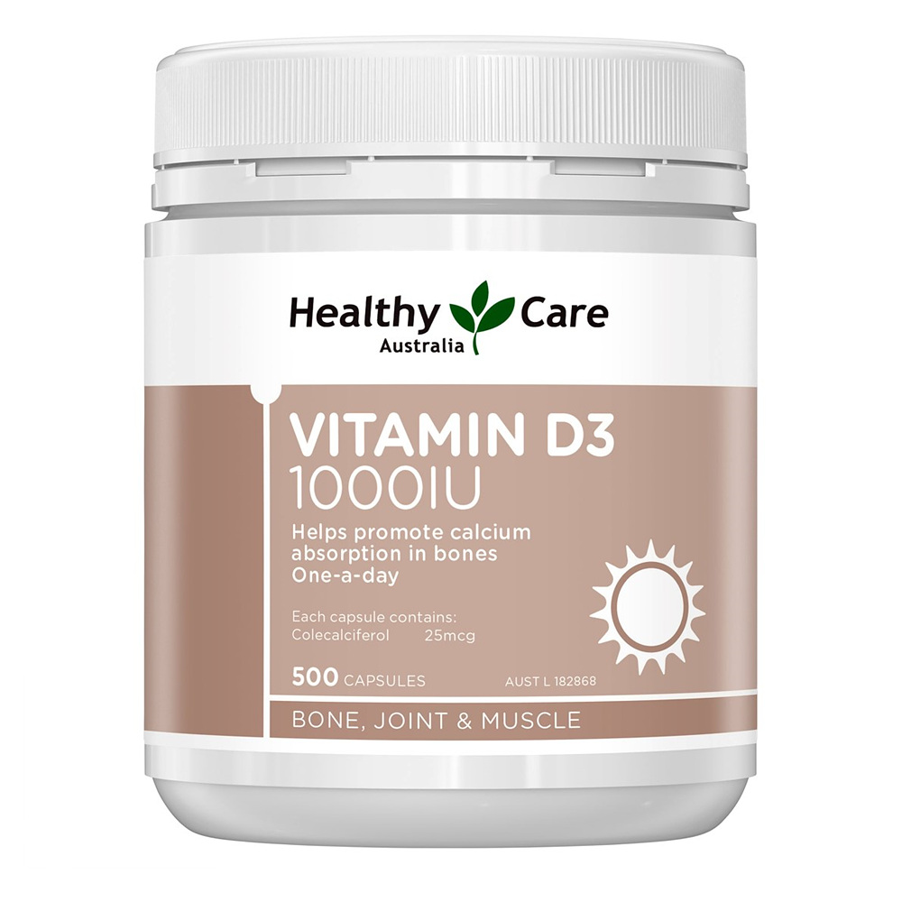 Healthy Care <b>Vitamin D</b>3 헬시 케어 비타민 DE 1000IU 500캡슐
