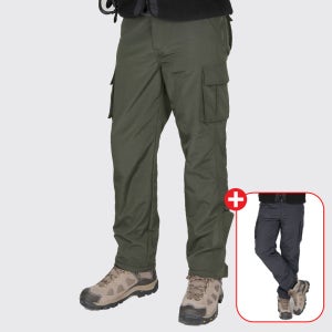 1+1 남성 겨울 기모 털 작업복 바지 방한 등산 바지 보온 (GS2OP3LP091M)