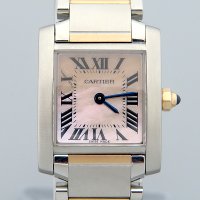 Cartier(까르띠에) W51027Q4 탱크 프랑세즈 18K 로즈 골드 콤비 자개판 S 사이즈 여성용 쿼츠 시계