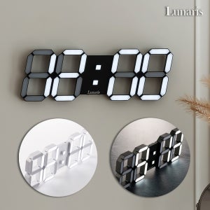 루나리스 국산 3D LED 벽시계 인테리어 벽걸이 전자 시계 38cm