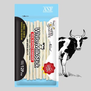 ANF 로하이드 화이트 물소가죽 우유껌 밀크스틱 12P, Stick, 1개