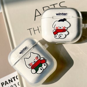 [airpod/pro]목도리 겨울 댕냥이 커플 우정 젤리 에어팟 에어팟프로 프로3 에어팟4 무선이어폰
