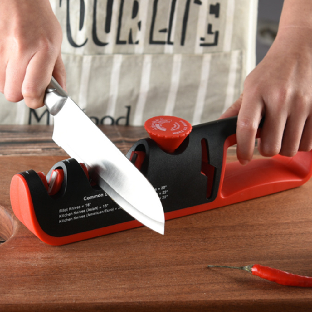 주방 가위부터 중식도까지 6단계 각도조절 만능 칼갈이 세라믹 칼가는도구 숫돌 연마기 기계