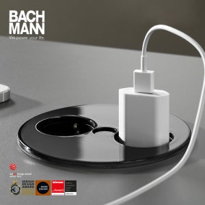 BACHMANN 바흐만 트위스트 빌트인 2구 매립콘센트 블랙