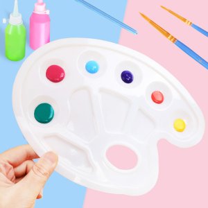 슬림 미니팔레트 미술용품 그림 채색 물감분리 유화 수채화 조색 준비물 손가락 10구원형