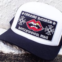 크롬하츠 헐리우드 익스클루시브 Chomper 트럭커 모자 Chrome Hearts Hollywood Exclusive Chomper Trucker Hat Black/white