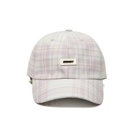 2223 BSRABBIT BS WAPPEN CAP PINK CHECK 비에스래빗 모자