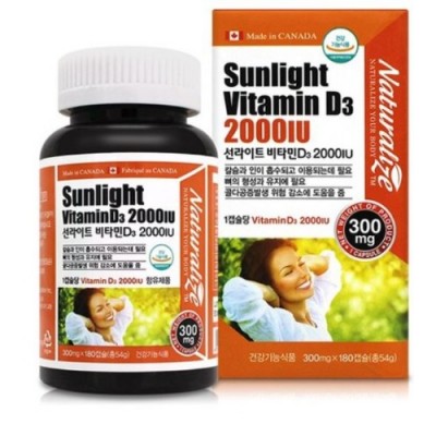네추럴라이즈 선라이트 <b>비타민D</b>3 2000IU 300mg x 180캡슐