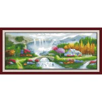 십자수 자수 만들기 dream homeland 키트 diy 풍경 패턴 14ct 11ct counted canvas 세트 홈 장식 그림