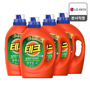 테크 진드기 제거 세탁세제 일반 용기 3L 4개