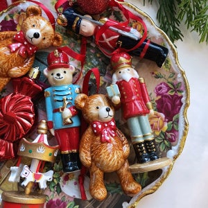 클래식 도자기 병정 인형 곰돌이 소년 산타 오너먼트 크리스마스 북유럽트리