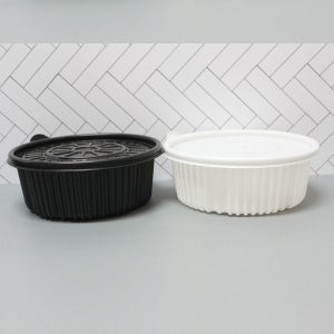 AJ-감자탕 탕용기 225파이-소-백색 검정색-200개 SET