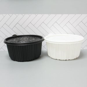 AJ-감자탕 탕용기 225파이-중-백색 검정색-200개 SET