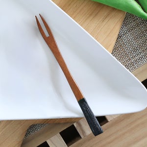 우드 과일포크 나무 블랙손잡이 티포크 중
