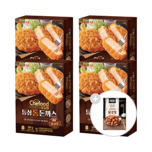 [신야치킨 닭강정 1개 증정] 쉐푸드 등심통돈까스 300g, 4개