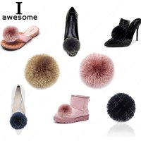 DIY Hairy Ball Tassel Bridal Wedding Party Shoes Accessories For high Heels Sandals B[A00110839]